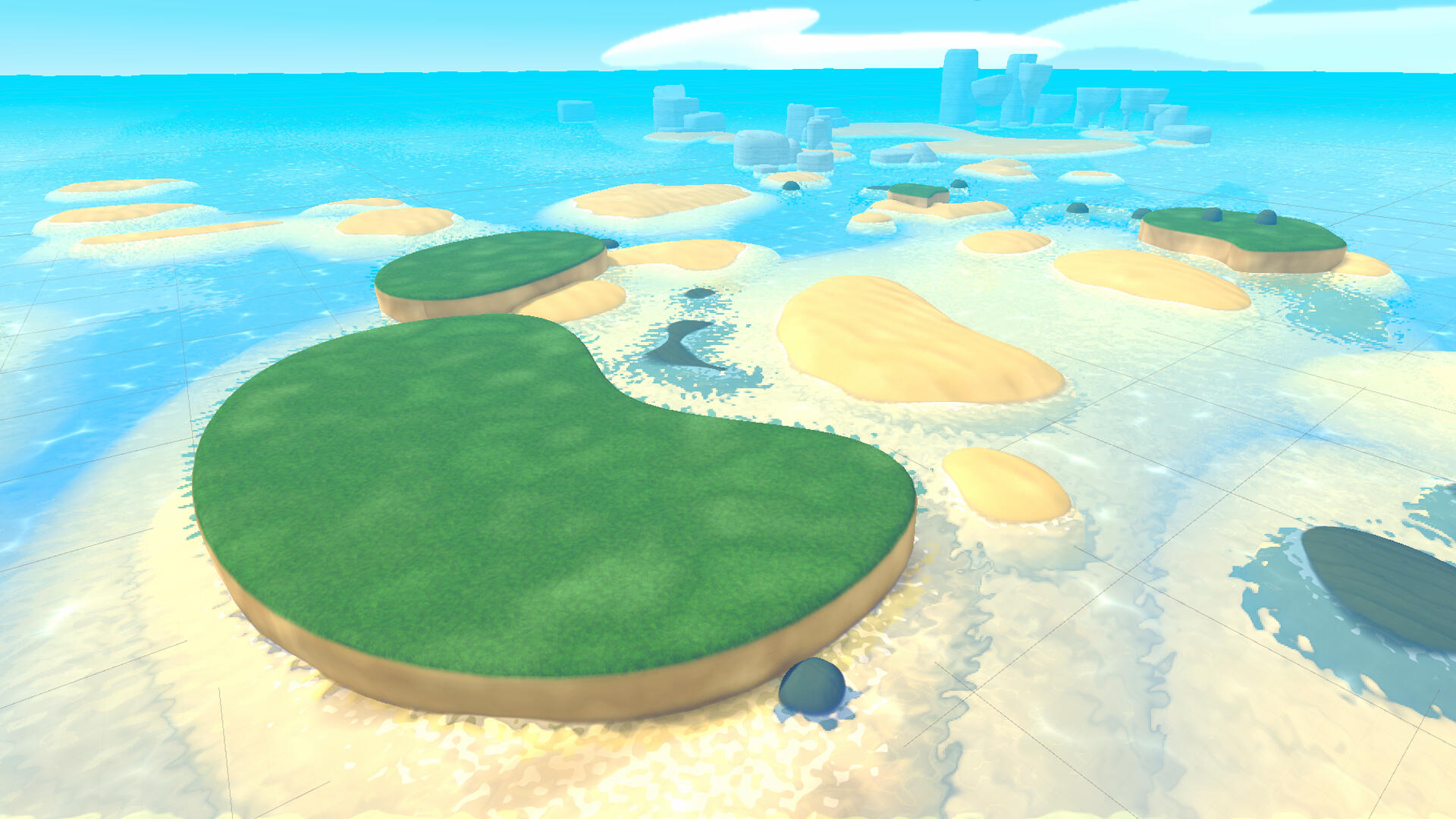 The hub area, without props. All meshes here were created using my platform tool.